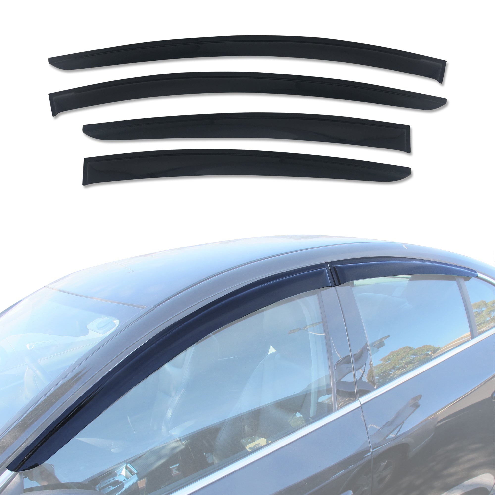 Volvo S60 Weather Shields (2010-2018) - Premium Car Window Deflectors for Rain Protection & Improved Ventilation - Perfect for All-Weather Driving & Road Trips