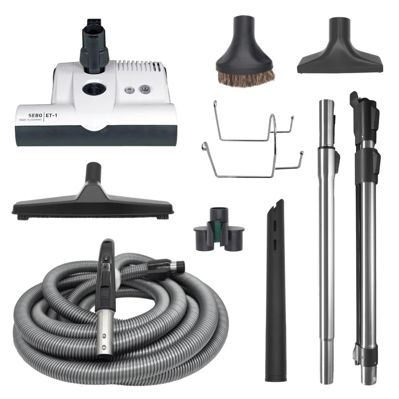 SEBO ET 1 Deluxe Central Vacuum Attachment Kit - Premium Cleaning Accessories for Hard Floors & Carpets | Perfect for Home, Office & Commercial Cleaning