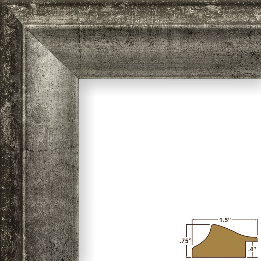 Craig Frames Verandah - 11x14 Inch Aged Silver Picture Frame for Wall Display, Home Decor, and Photo Gifts | Premium Quality Wood Frame for Living Room, Bedroom, or Office