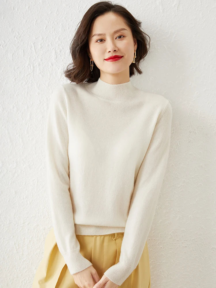 Warm Long Sleeve Pullover Sweater for Women - Cozy Knitwear for Fall & Winter - Perfect for Casual Outfits and Layering