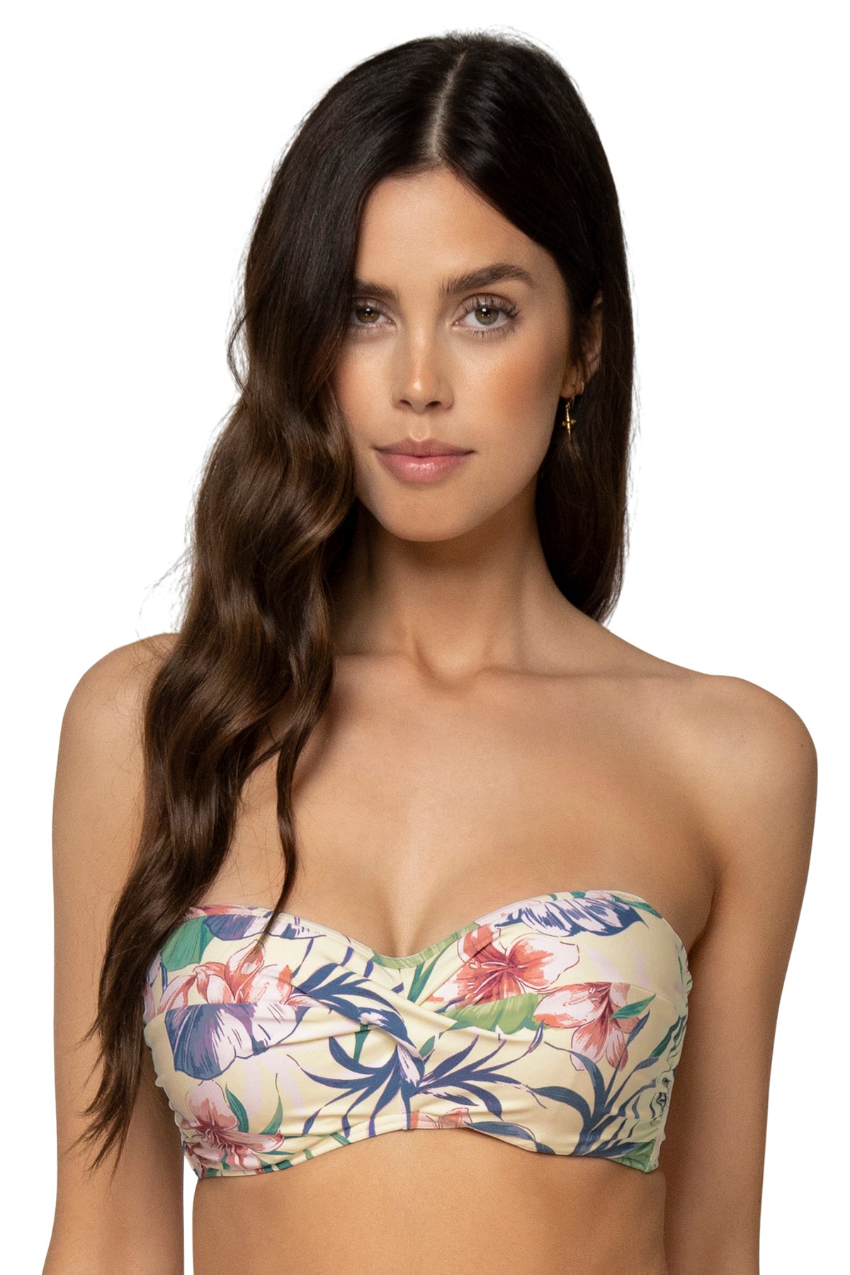 Stylish Iconic Twist Bandeau Bikini Top - Tropical Island Vacation Swimwear for Beach & Pool Party