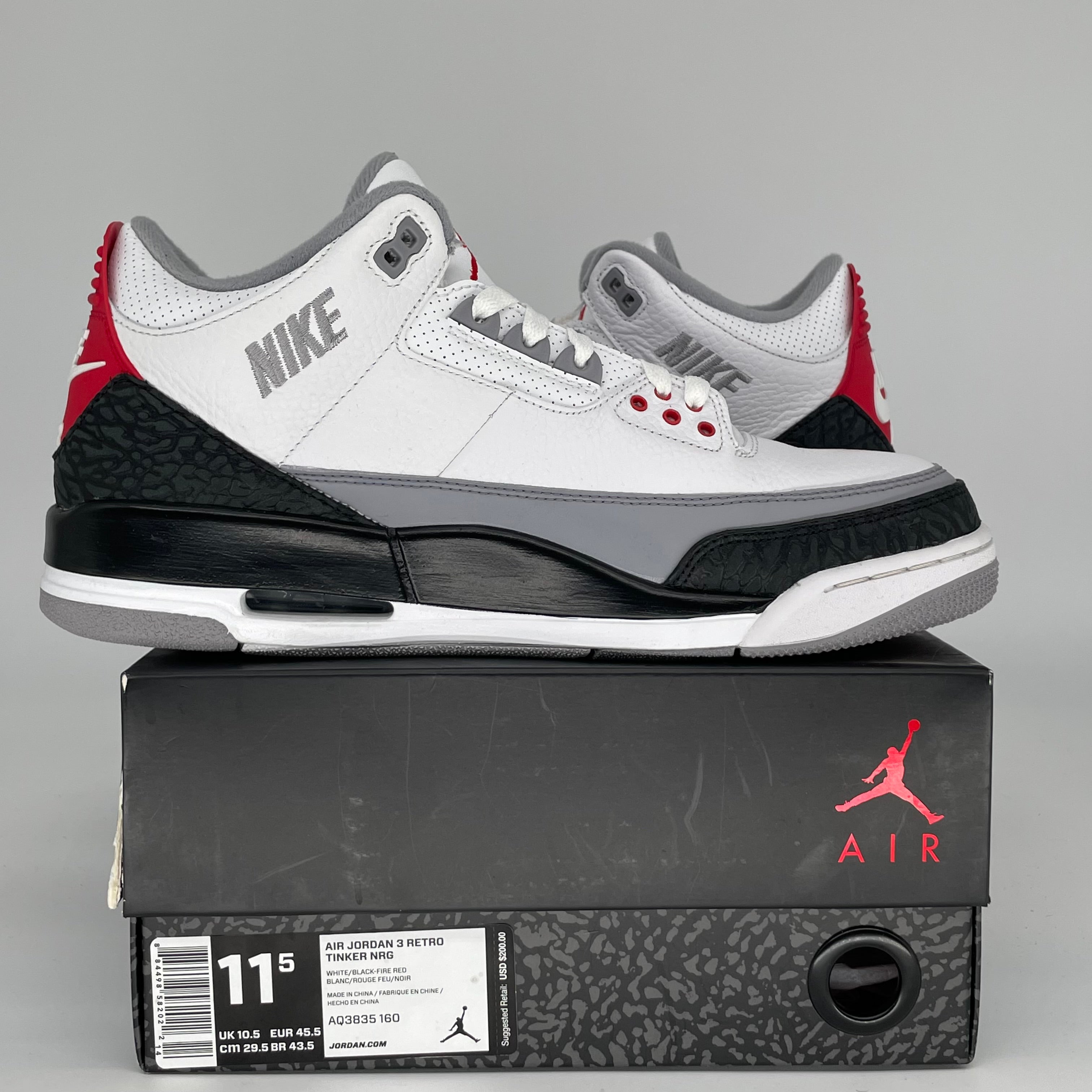 AIR JORDAN 3 Tinker Hatfield Sneakers Men's Size 11.5 - AQ3835-160 | Retro Basketball Shoes for Running, Gym & Streetwear Fashion