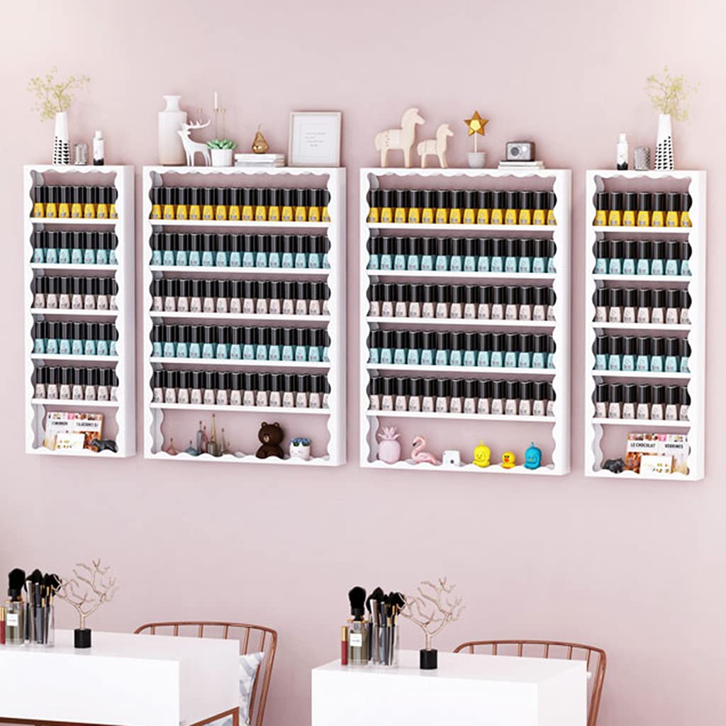 Wall-Mounted Nail Polish Organizer - Metal Nail Polish Display Stand with 30 Slots for Salon & Home Use - Cosmetic Storage Rack for Makeup, Perfume & Beauty Products - Perfect for Nail Salons, Spas & Home Vanity Organization