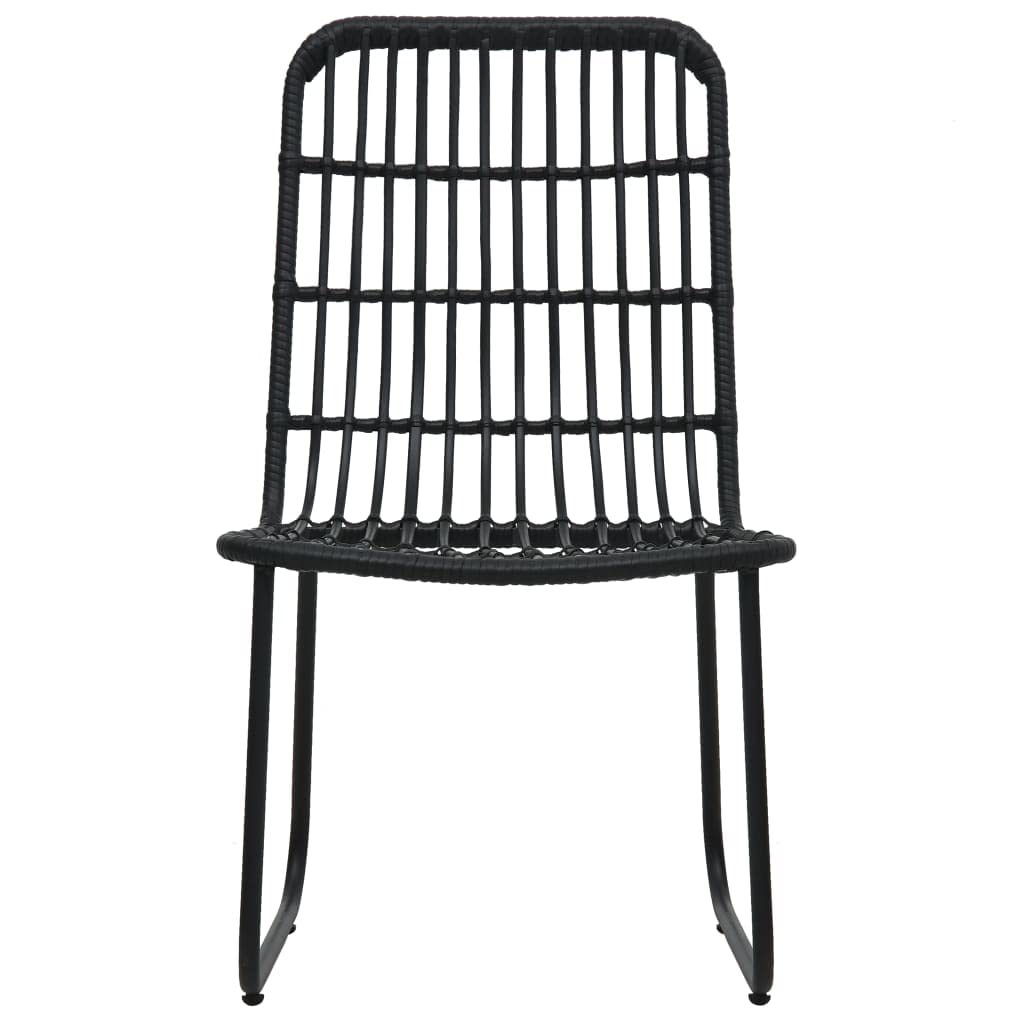 2-Pack Black Poly Rattan Patio Chairs - Outdoor Dining, Lawn, Garden, Deck, and Backyard Seating for Relaxing and Entertaining