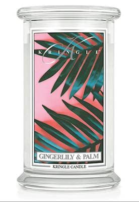 Kringle Candles Large 22oz 2-Wick Gingerly & Palm Scented Jar Candle - 100 Hour Burn Time for Home Decor, Relaxation & Aromatherapy