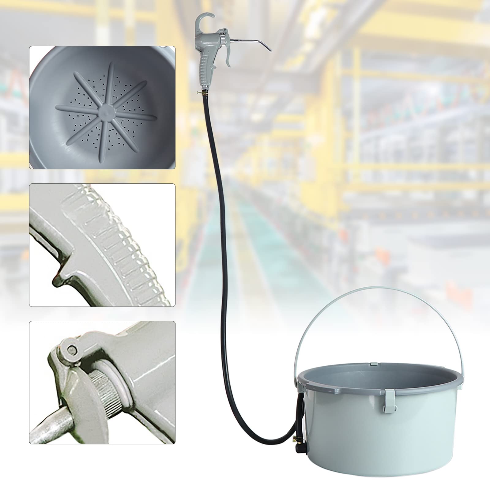 CNCEST Pipe Threading Oiler - Handheld Oil Barrel Gun Set with Threading Refueling Bucket | Ideal for Plumbing, Pipe Fitting & Metalworking Projects