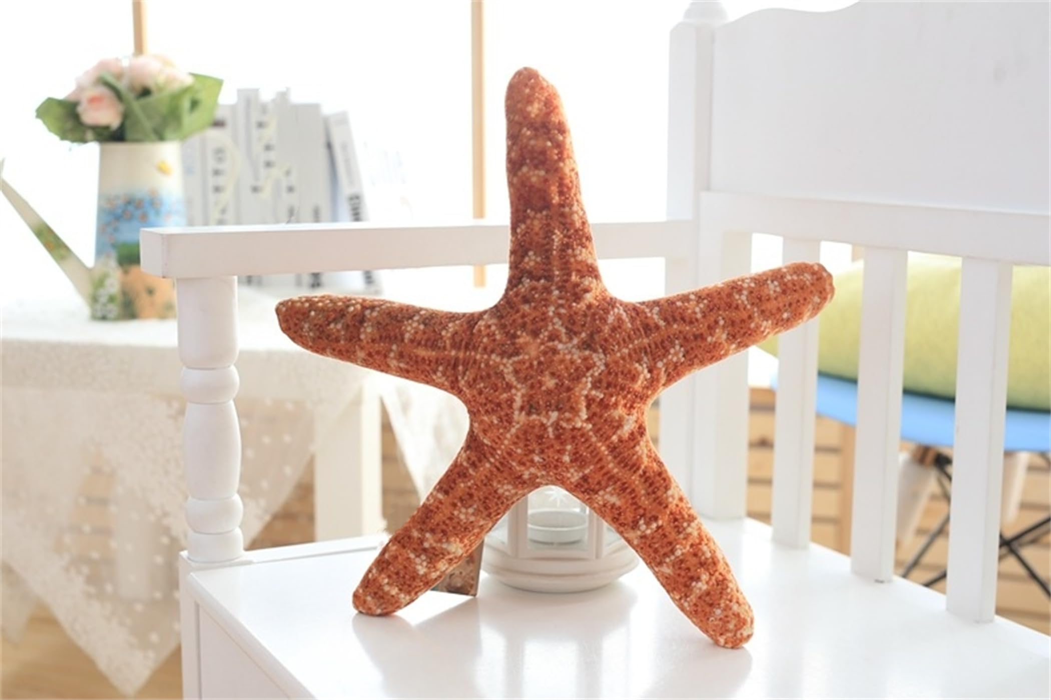Starfish Floor Pillow - 40cm Soft Sofa Cushion for Living Room, Bedroom & Car - Comfortable Decorative Throw Pillow for Lounging, Reading & Relaxation