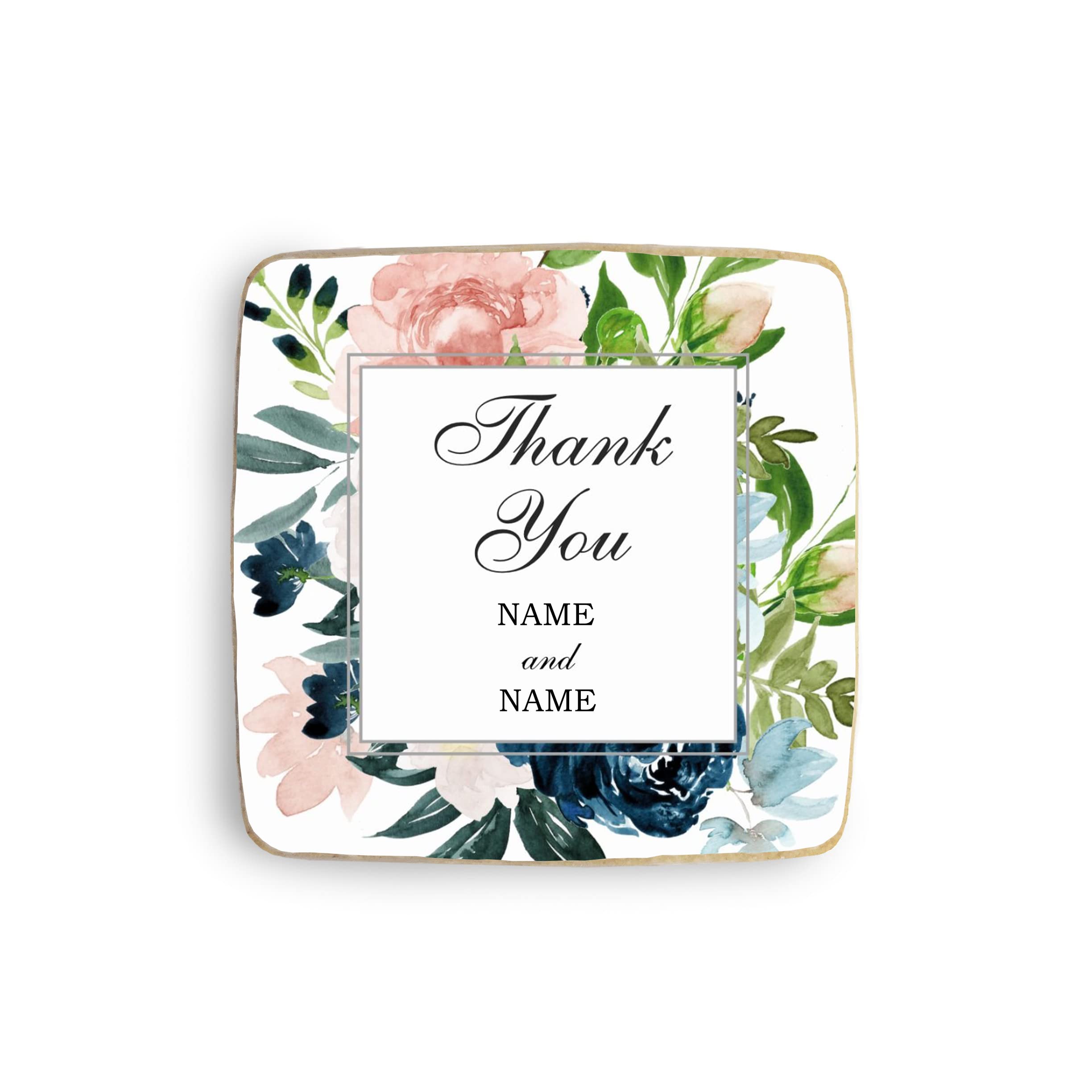 Custom Square Wedding Party Cookies with Photos | 4-Pack Personalized Decorated Cookies | Perfect for Wedding Favors, Bridal Showers & Anniversary Celebrations