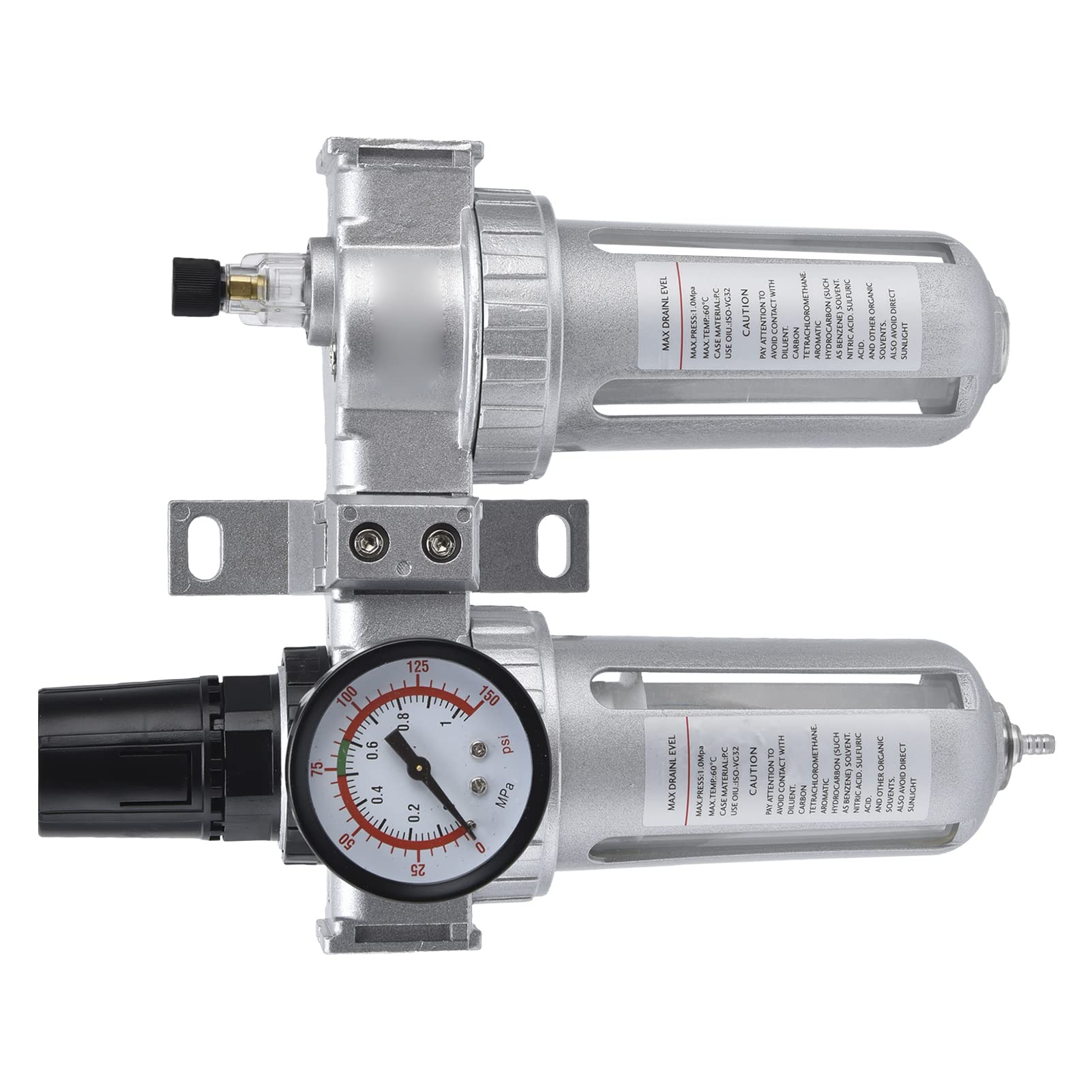 High-Temperature Resistant Compressed Air Filter Regulator with Water & Oil Separation - SFC200 Pneumatic Tool Pressure Regulator for Industrial Use | Ideal for Air Compressors, Spray Guns & Pneumatic Systems