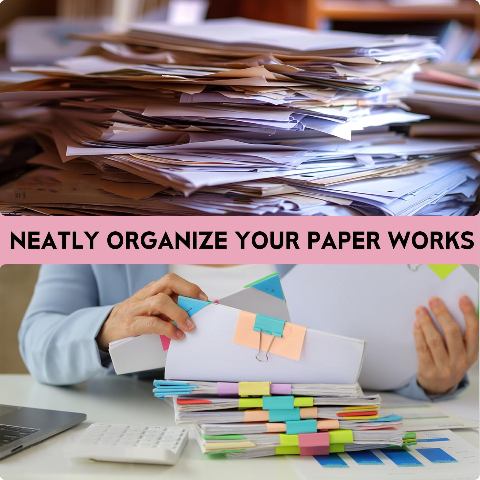 Medium Binder Clips 25-Pack - 1.25 Inch Colorful Steel Paper Clamps for Office, School & Home Organization | Durable Tempered Metal Clips for Documents, Crafts & Bulletin Boards | Perfect for Filing, Art Projects & Office Supplies