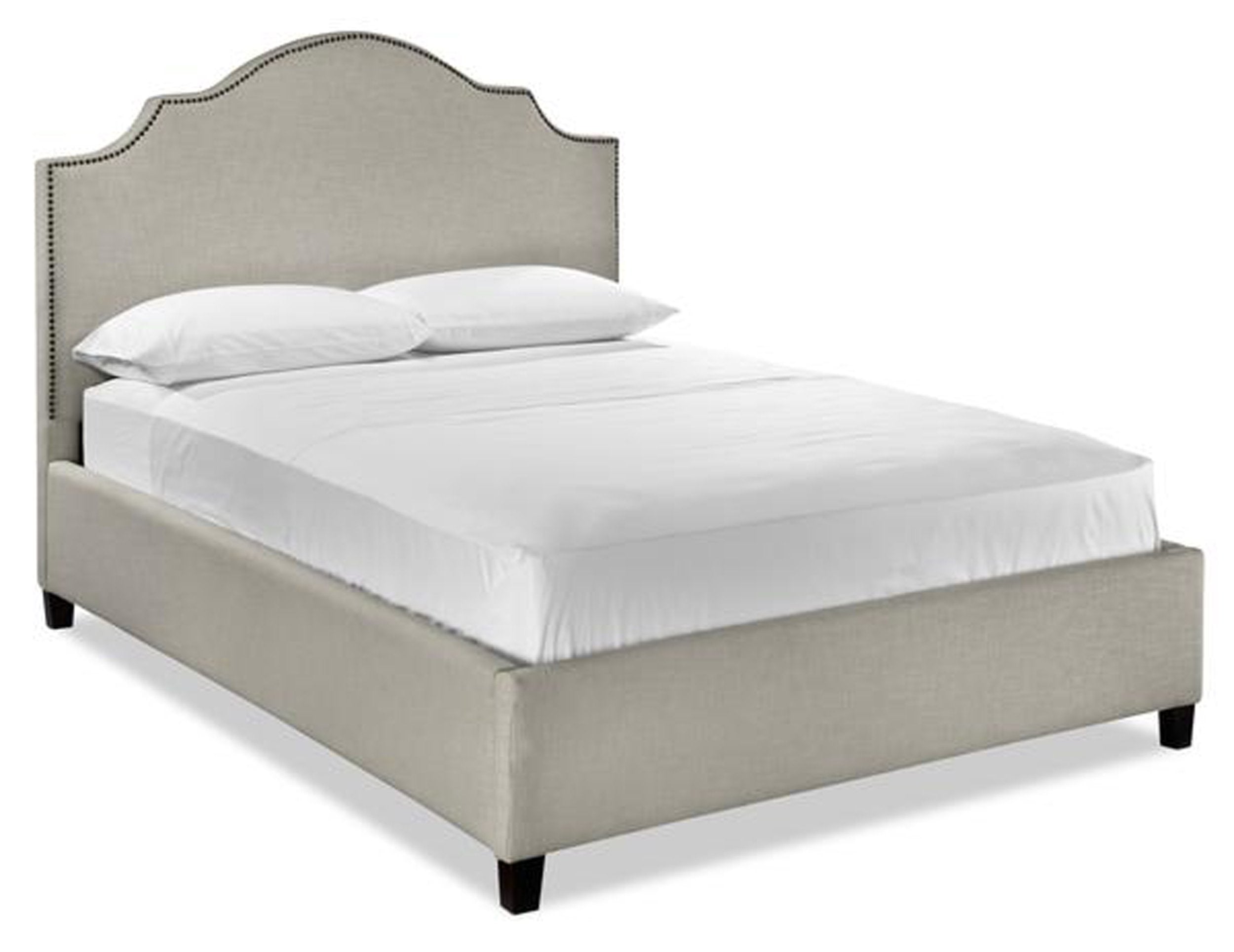 Alexis 3-Piece Twin Upholstered Bed Set in Beige - Soft Fabric Headboard, Footboard & Side Rails for Cozy Bedroom Decor