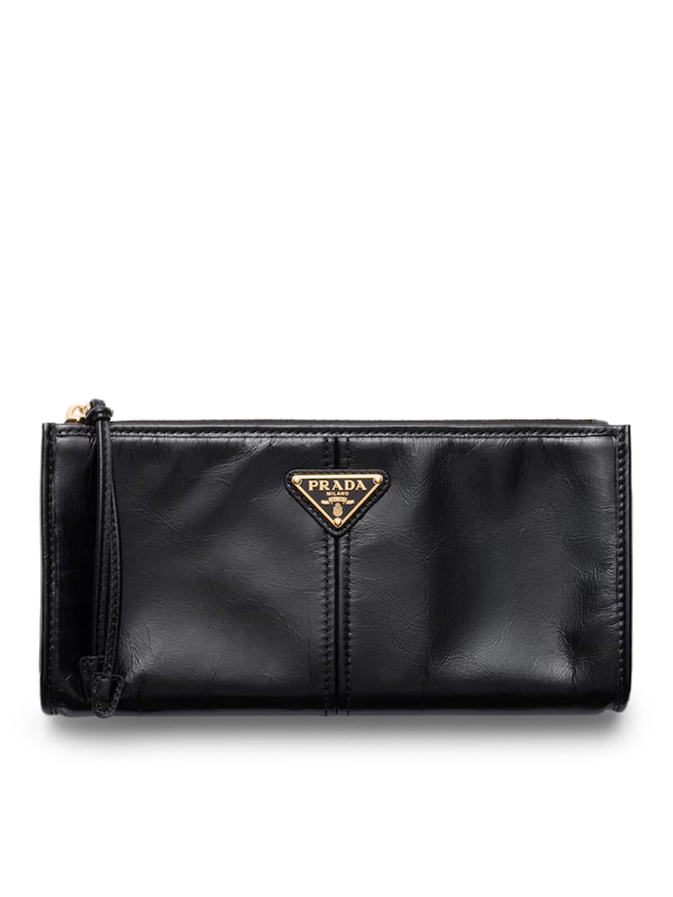Prada Leather Pouch for Women - Black Crossbody Bag with Gold Logo (1Mb0512Cyr F0002) | Perfect for Everyday Use, Travel & Special Occasions