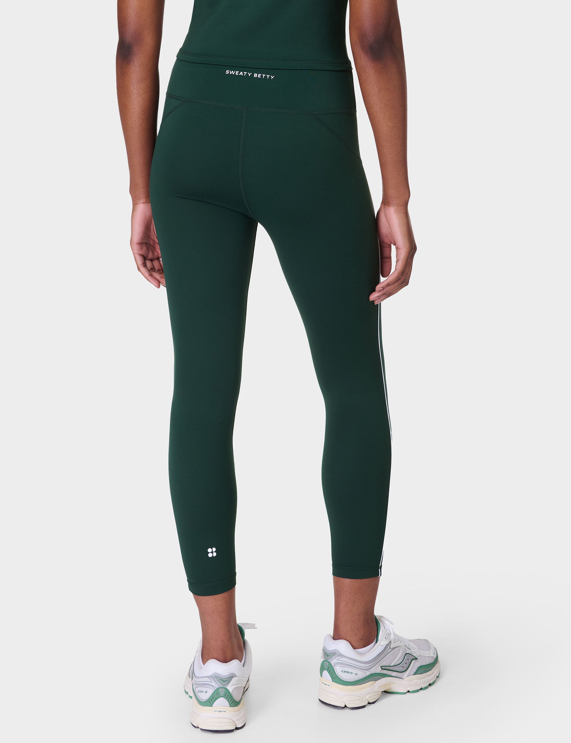 All Day Active Contrast Piping 7/8 Leggings for Women - Cedar Green | Yoga, Running & Gym Workouts