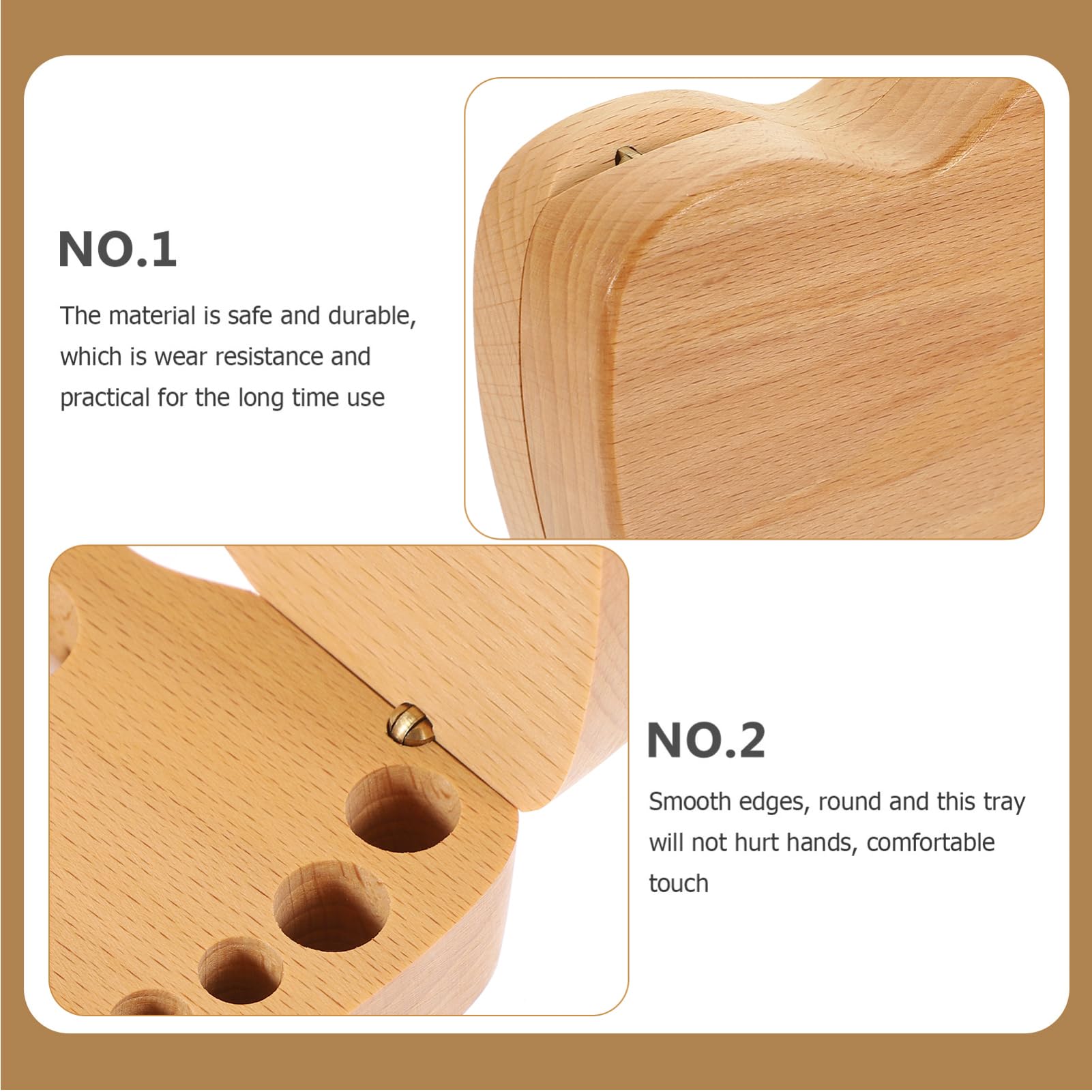 GLSTOY Wooden Baby Tooth Memory Storage Box - Kids Tooth Keepsake Holder for Boys & Girls - Perfect for First Lost Tooth Milestone & Childhood Memories Preservation