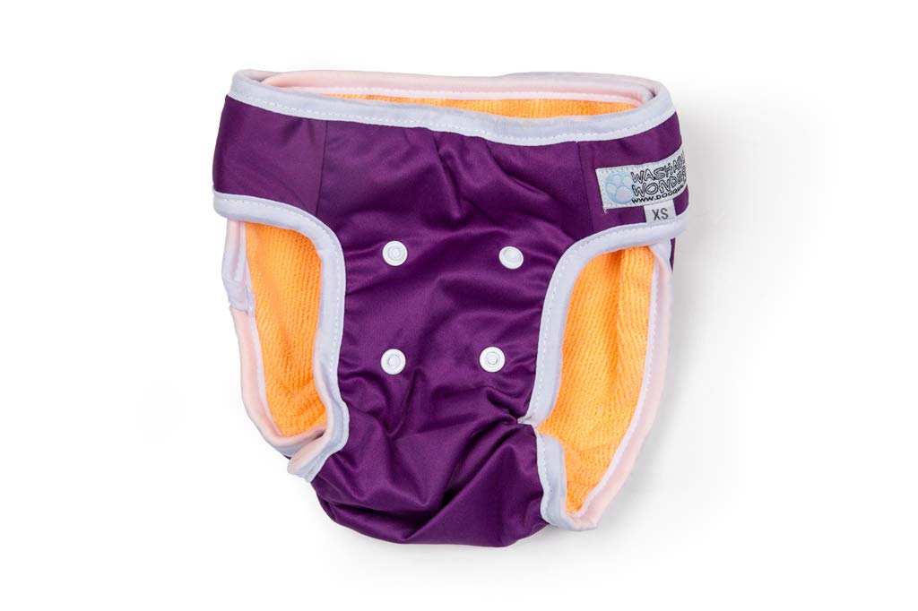 Washable Reusable Female Dog Diapers No Tail Hole - Premium Absorbent Pet Panties for Large Dogs (Large, Purple) - Perfect for Incontinence, Heat Cycles & Travel