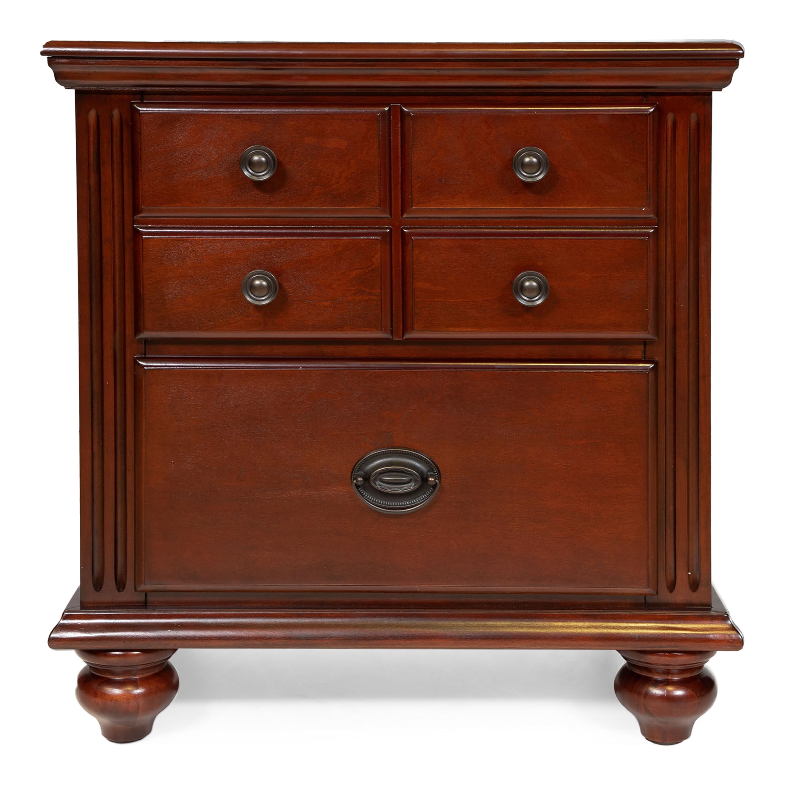 247SHOPATHOME Cherry Wood Nightstand - Modern Bedside Table with Storage Drawer for Bedroom, Living Room, or Office