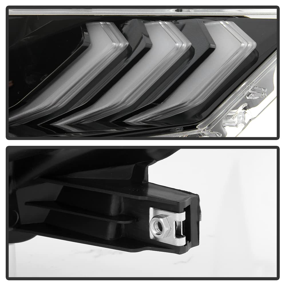 2018-2020 Ford Mustang LED Light Bar Tube Projector Headlights - High Performance Aftermarket Replacement for Passenger Side | Perfect for Night Driving & Off-Road Adventures