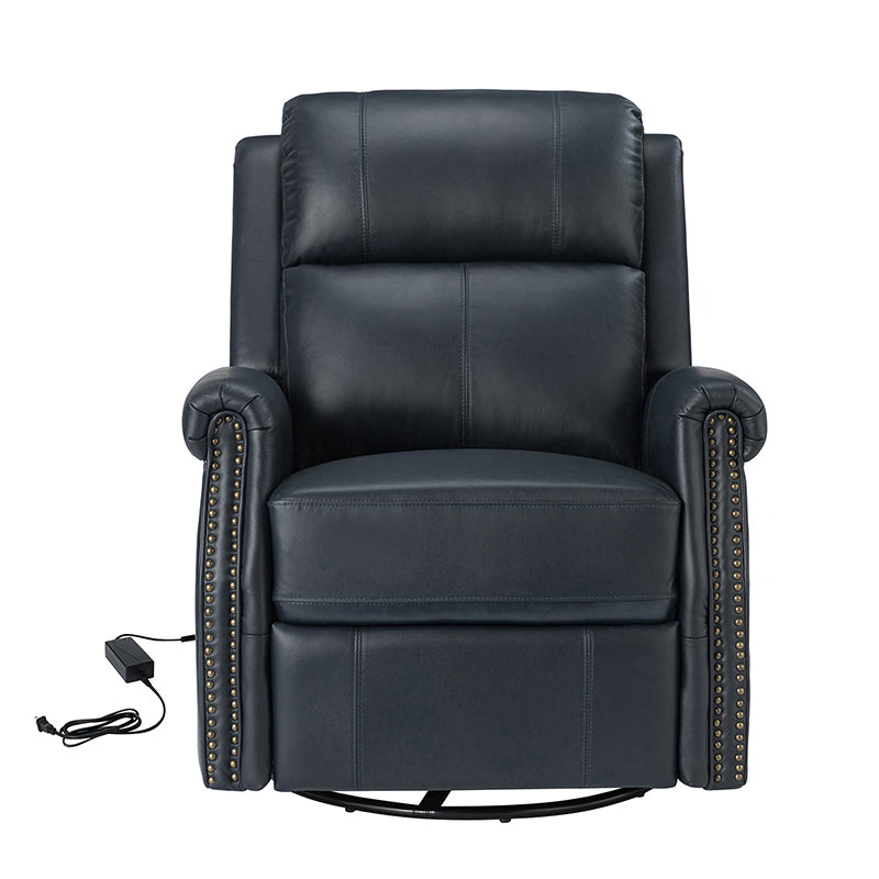 Kaietan Genuine Leather Power Rocking Recliner Chair - Adjustable Electric Massage Recliner Sofa for Living Room, Home Theater & Office Relaxation