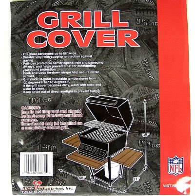 NFL Vinyl Grill Cover for Outdoor BBQ Protection - Durable Weatherproof Football Team Design for Gas & Charcoal Grills - Perfect for Tailgating, Backyard Parties & Game Day
