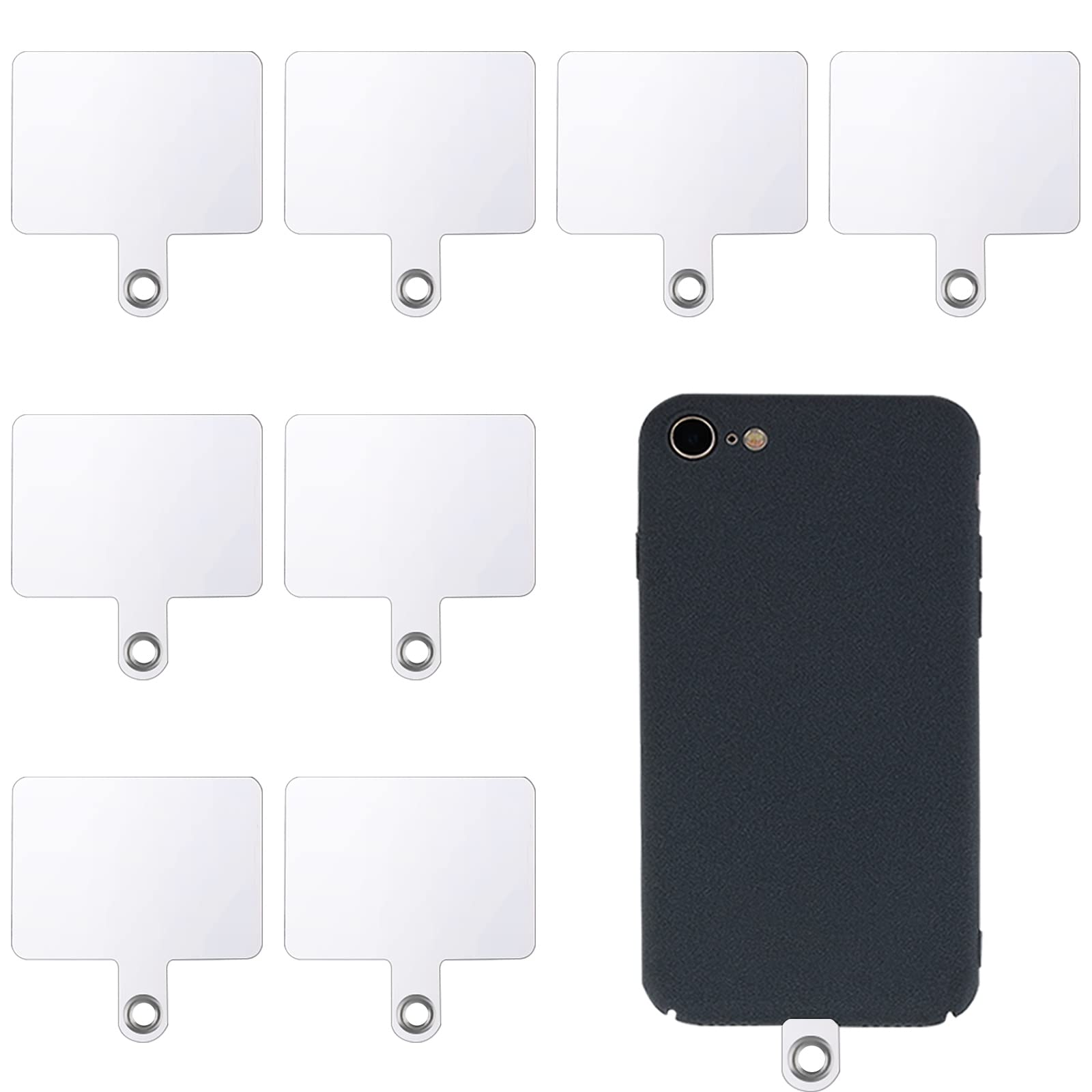 8pcs Clear Crossbody Phone Strap Tabs - Universal Phone Lanyard Patch for iPhone, Samsung & Most Smartphones - Secure Hands-Free Use for Running, Hiking & Travel