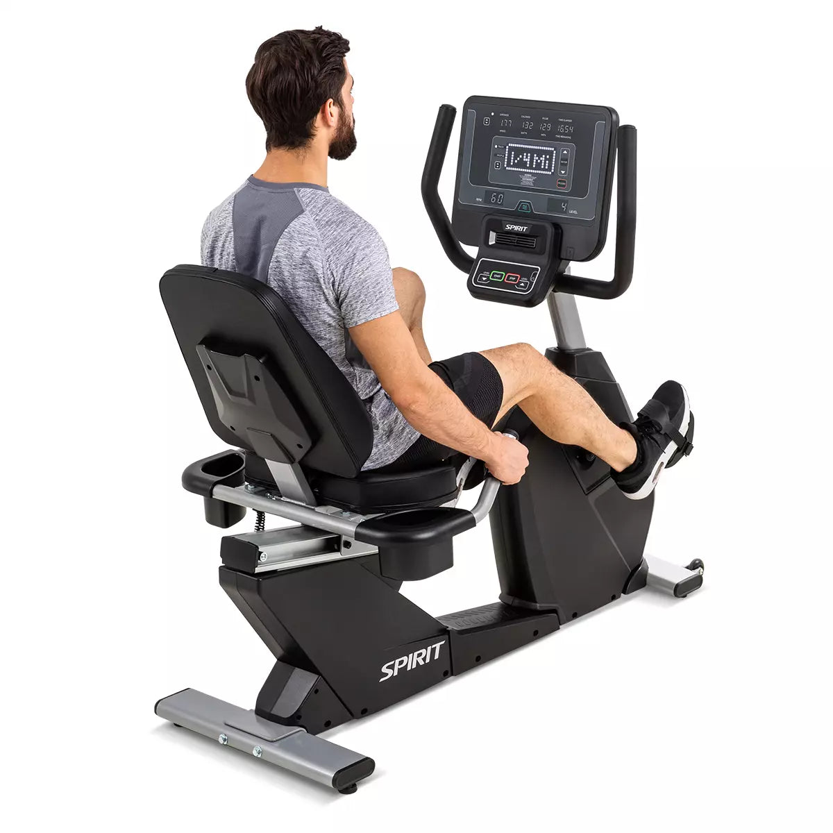 Spirit Fitness CR800 Commercial Recumbent Exercise Bike - Heavy Duty Indoor Cycling Equipment for Home & Gym Use - Perfect for Low-Impact Cardio Workouts and Rehabilitation