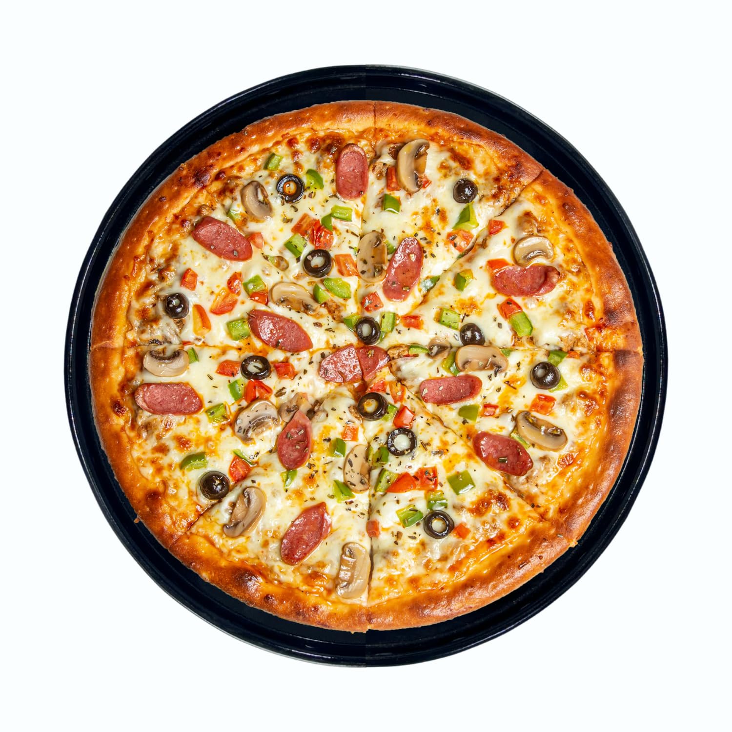 Premium Carbon Steel Pizza Pan for Oven, Microwave & OTG - 12 Inch Round Non-Stick Baking Tray (Black) - Perfect for Homemade Pizza, Bread & Pastries - Set of 1
