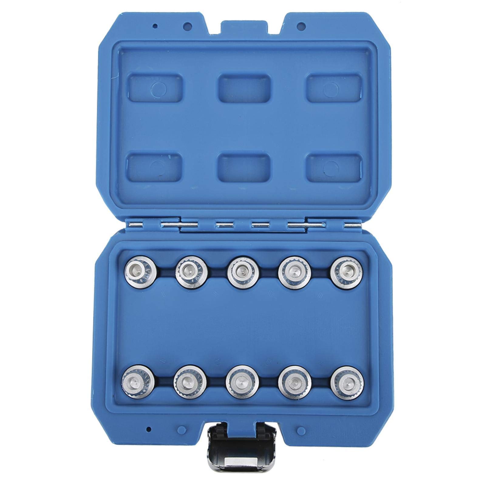 Qiilu 10-Piece Wheel Locking Lug Nut Key Set - Anti-Theft Wheel Nut Remover & Extractor Kit with Socket Set for Secure Installation | Perfect for Car Maintenance, Tire Changes & Theft Prevention