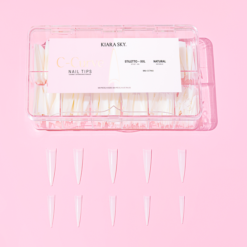 XXL Stiletto Nail Tips - Natural Acrylic Nails for Salon & DIY Manicure - Perfect for Special Occasions & Party Looks