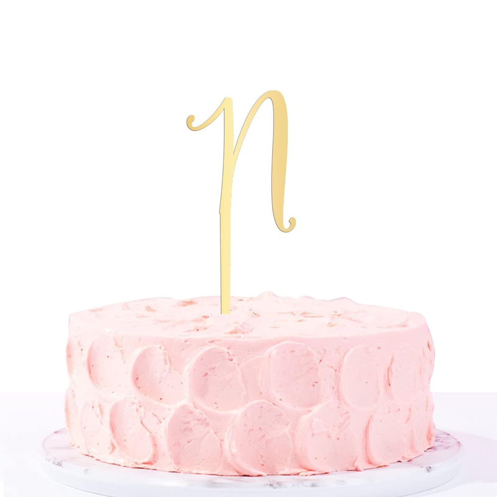 Gold Glitter Letter N Cake Topper - Personalized Acrylic Wedding & Birthday Cake Decoration - Rustic Party Supplies for Weddings, Birthdays, Baby Showers & Special Events