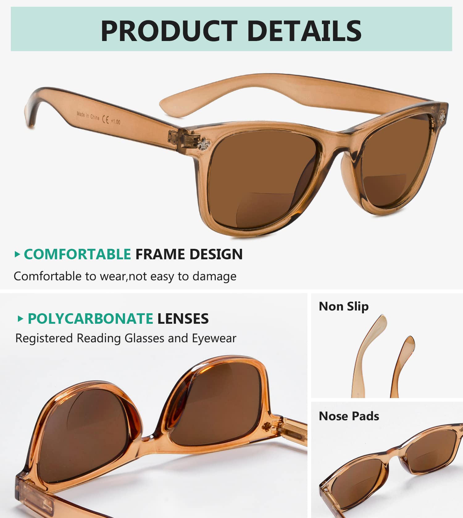 Eyekepper Classic Bifocal Sunglasses for Women - 5 Pack Multipurpose Reading & Distance Vision - Perfect for Driving, Reading, and Outdoor Activities