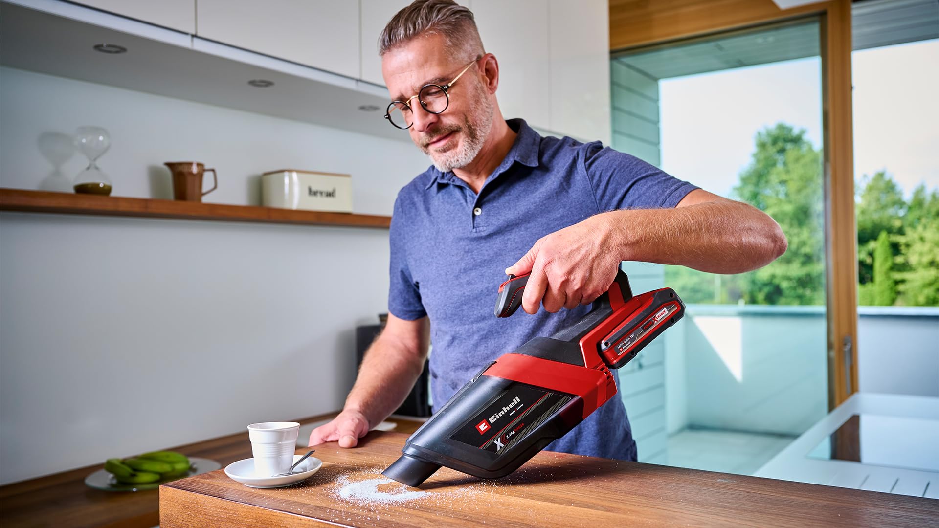 Einhell Te-HV 18/06 Li-Solo 2347190 Cordless Vacuum Cleaner - 18V Battery Powered, Lightweight & Portable, Red | Perfect for Home, Car, Workshop & Quick Cleanups