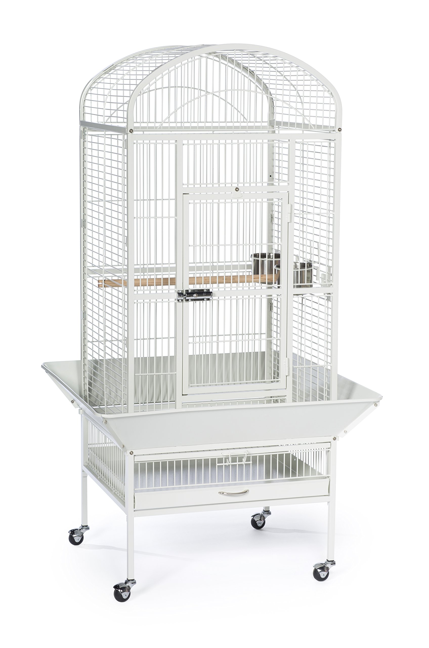 Prevue Pet Products 34522 Large Dometop Bird Cage in Chalk White - Spacious Home for Parrots, Cockatiels & Small Birds - Perfect for Living Rooms, Bedrooms & Outdoor Aviaries