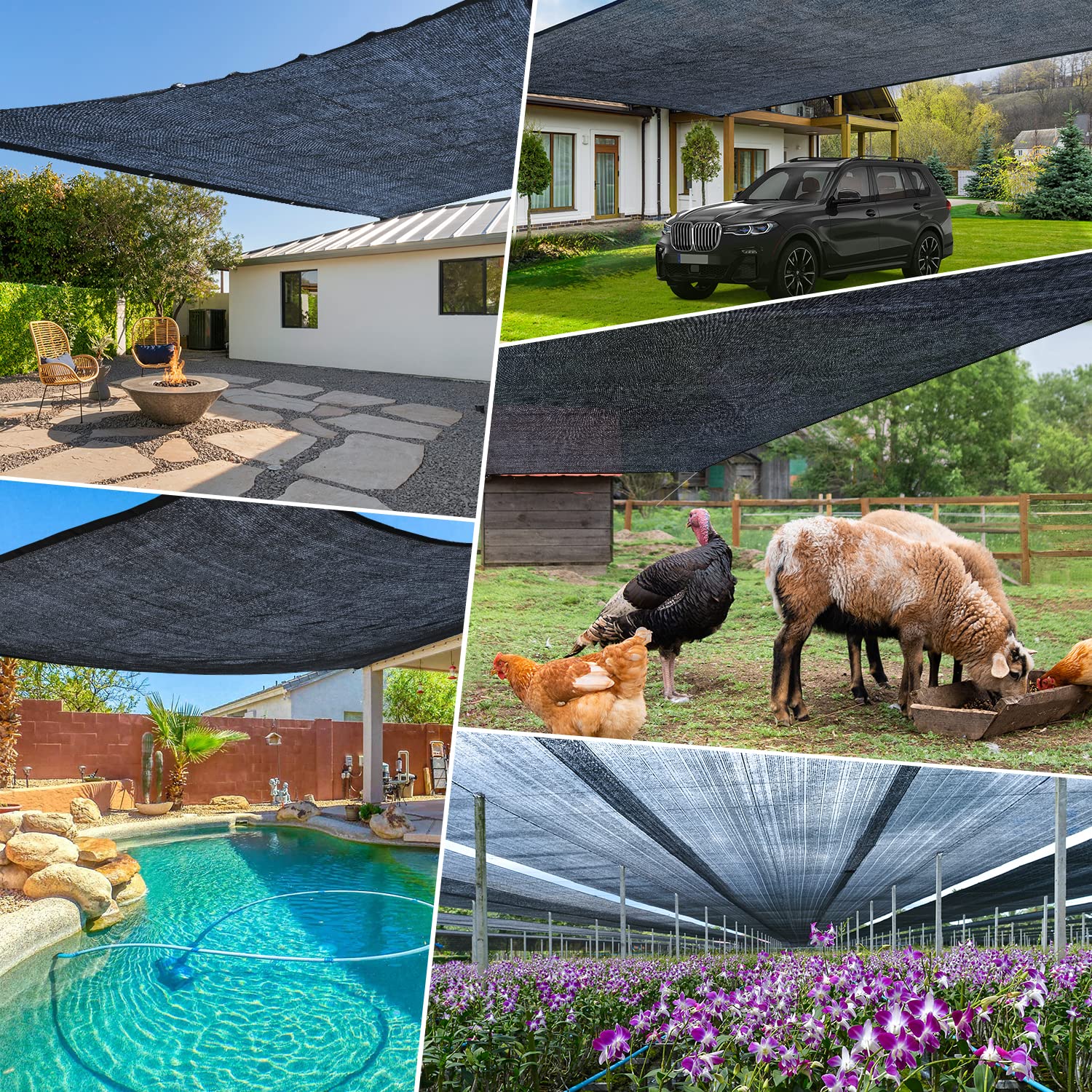 40% UV-Resistant Garden Shade Cloth - 20x20FT HDPE Mesh Tarp with Reinforced Grommets - Outdoor Sun Shade for Greenhouse, Garden, Patio Plants & Pergola - Perfect for Plant Protection and Outdoor Cooling