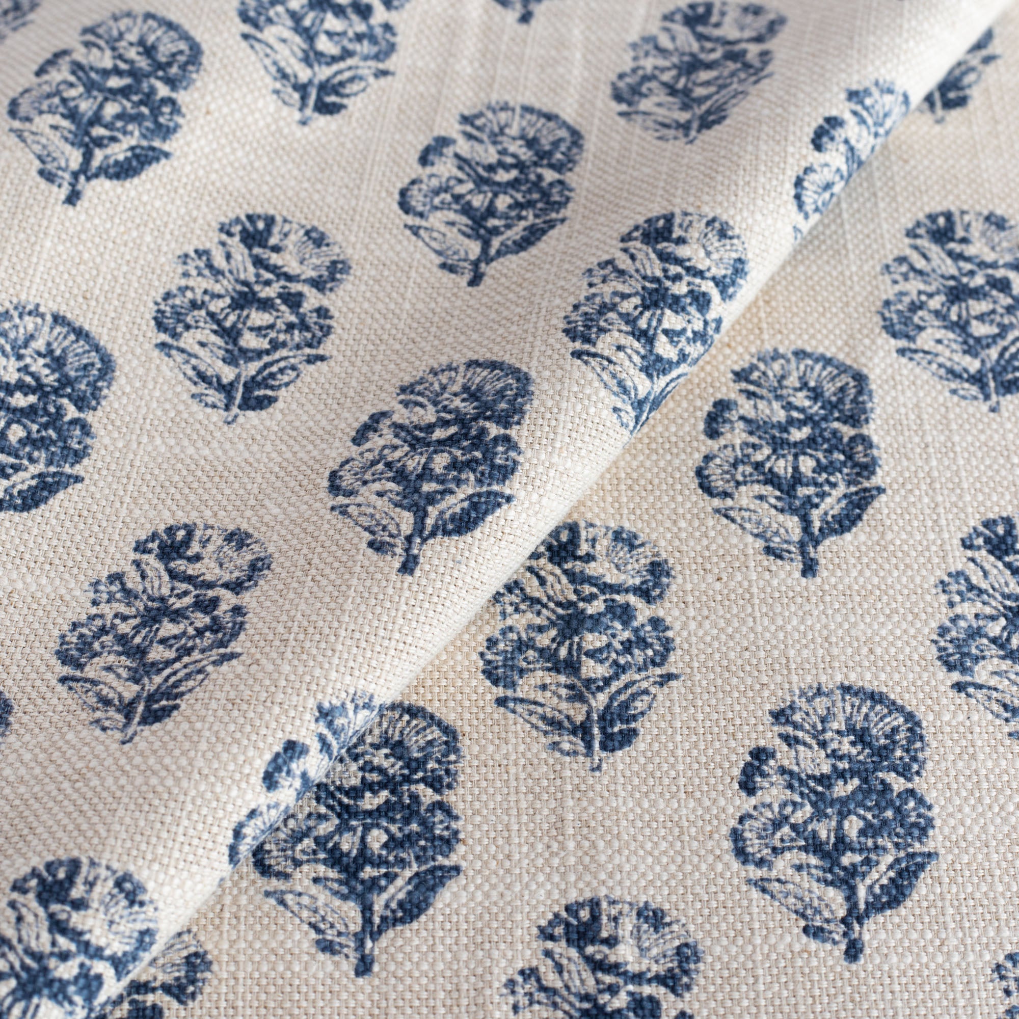 Zola Handmade Block Print Fabric - 100% Cotton Indigo Blue Textile for Quilting, Dresses & Home Decor | Perfect for Boho Chic & DIY Craft Projects