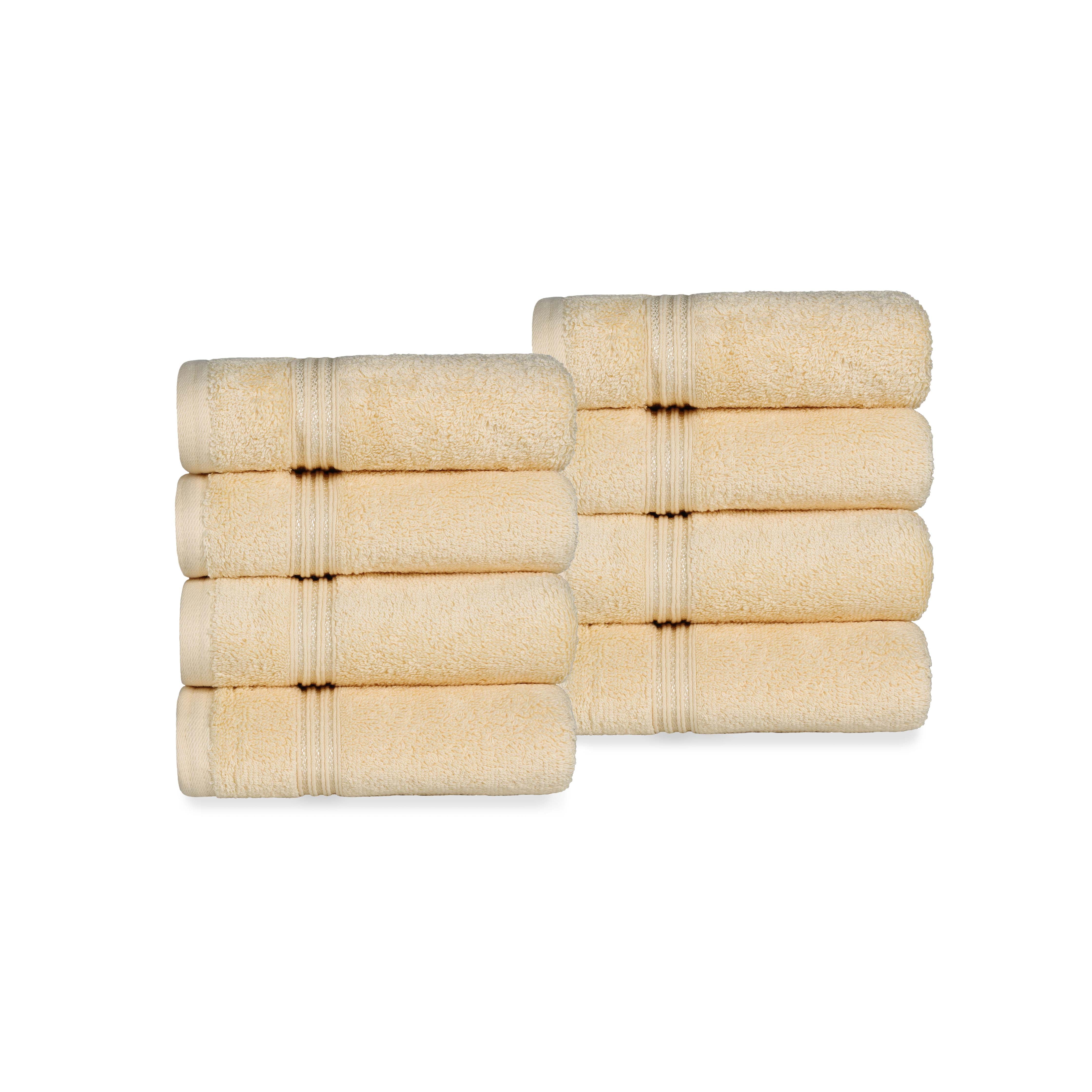Premium Egyptian Cotton Hand Towels - Ultra Soft & Highly Absorbent Bath Towel Set of 8 for Bathroom, Spa & Guest Use