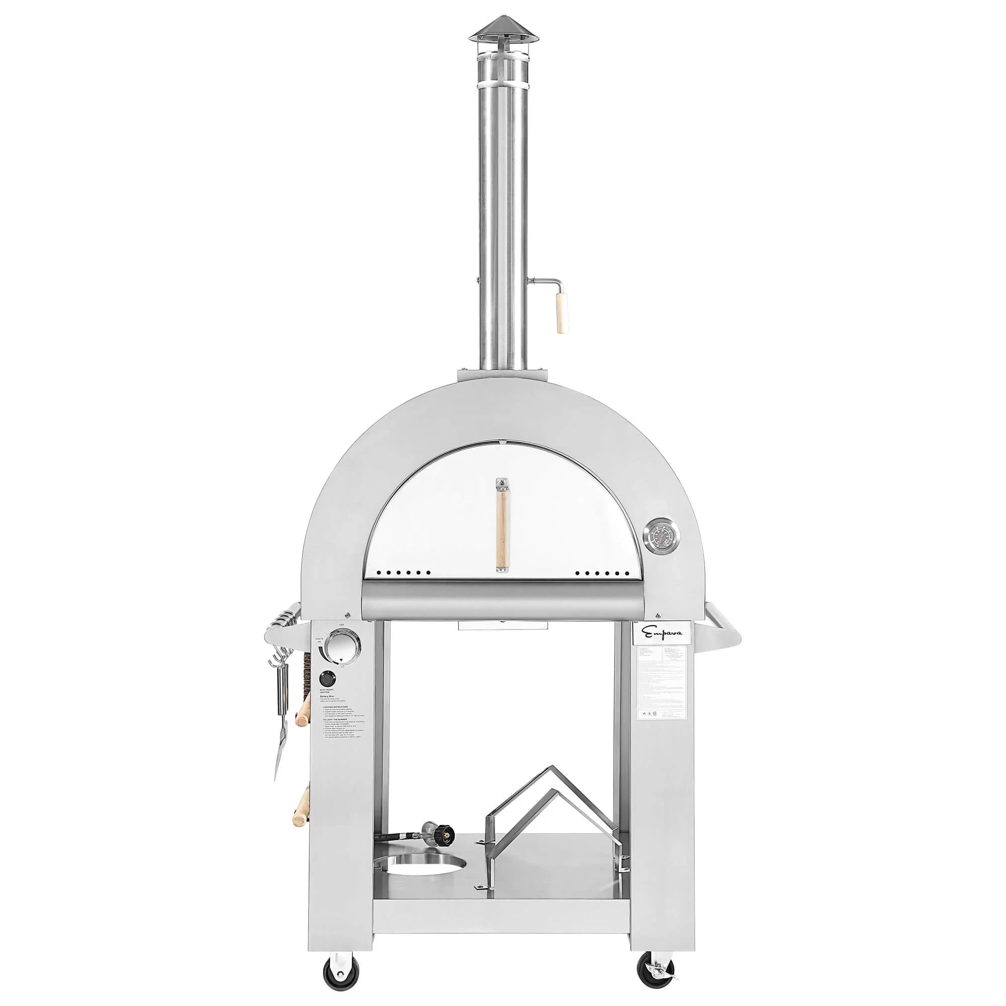 Empava Stainless Steel Outdoor Propane & Wood Fired Convertible Pizza Oven - Portable Backyard Pizza Maker for Patio, Garden & Camping (Model PG03) | Perfect for Outdoor Cooking, Parties & Family Gatherings
