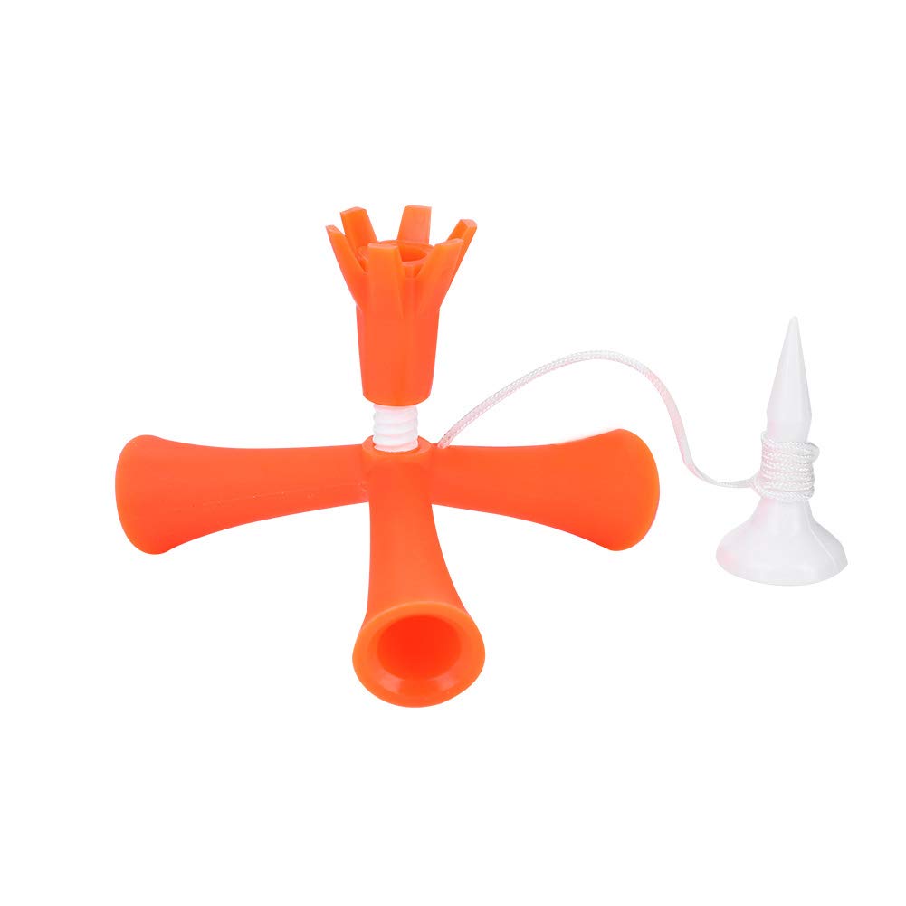 BNineteenTeam Adjustable Golf Ball Tee - Reusable Polyethylene Tripod Golf Tee for Training - Orange - Perfect for Driving Range Practice & Golf Course Use