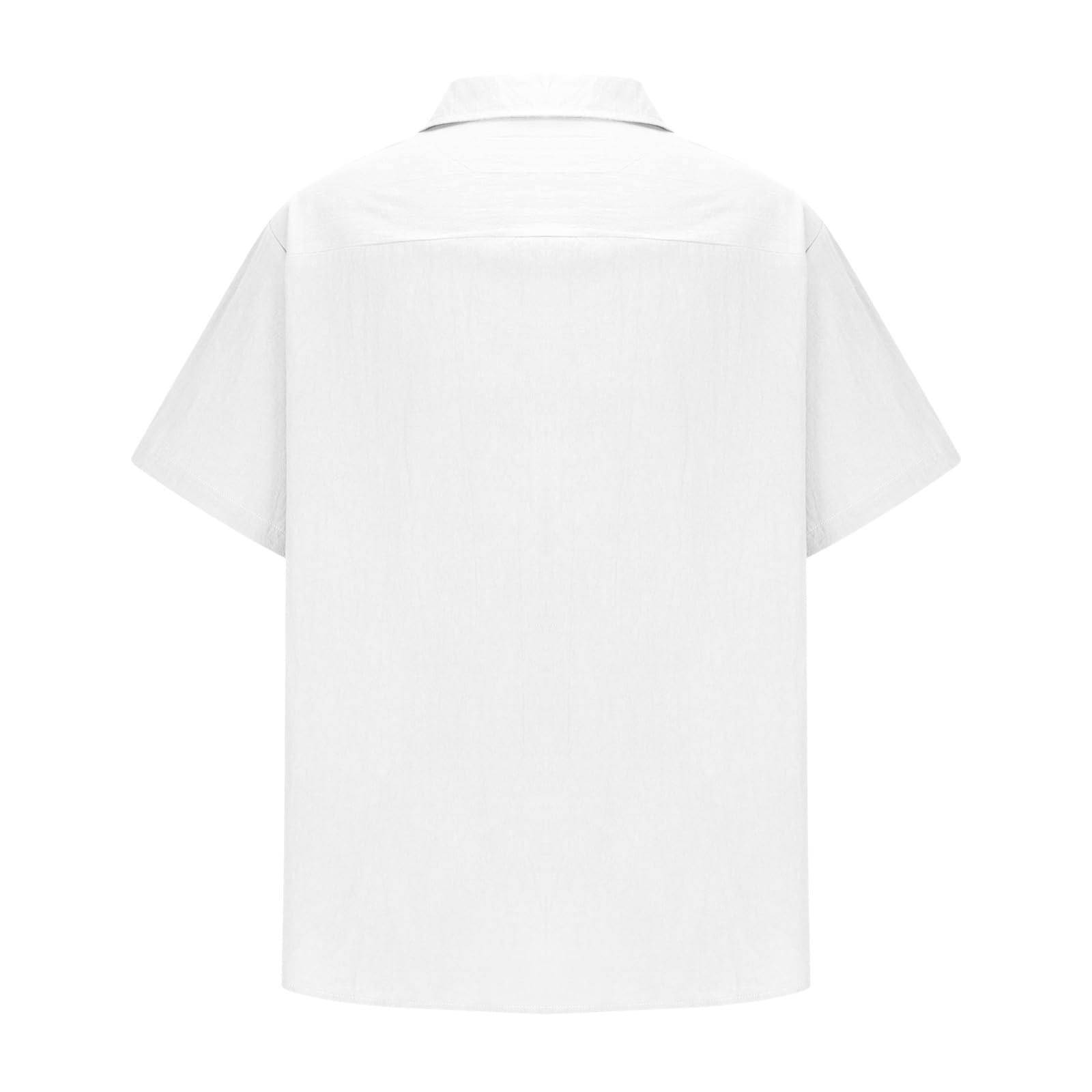 Men's Cotton Linen Short Sleeve Button Down Shirt - Breathable Summer Casual Dress Shirt for Beach, Business, Party & Outdoor Activities | Lightweight Comfortable Blouse Top for Warm Weather