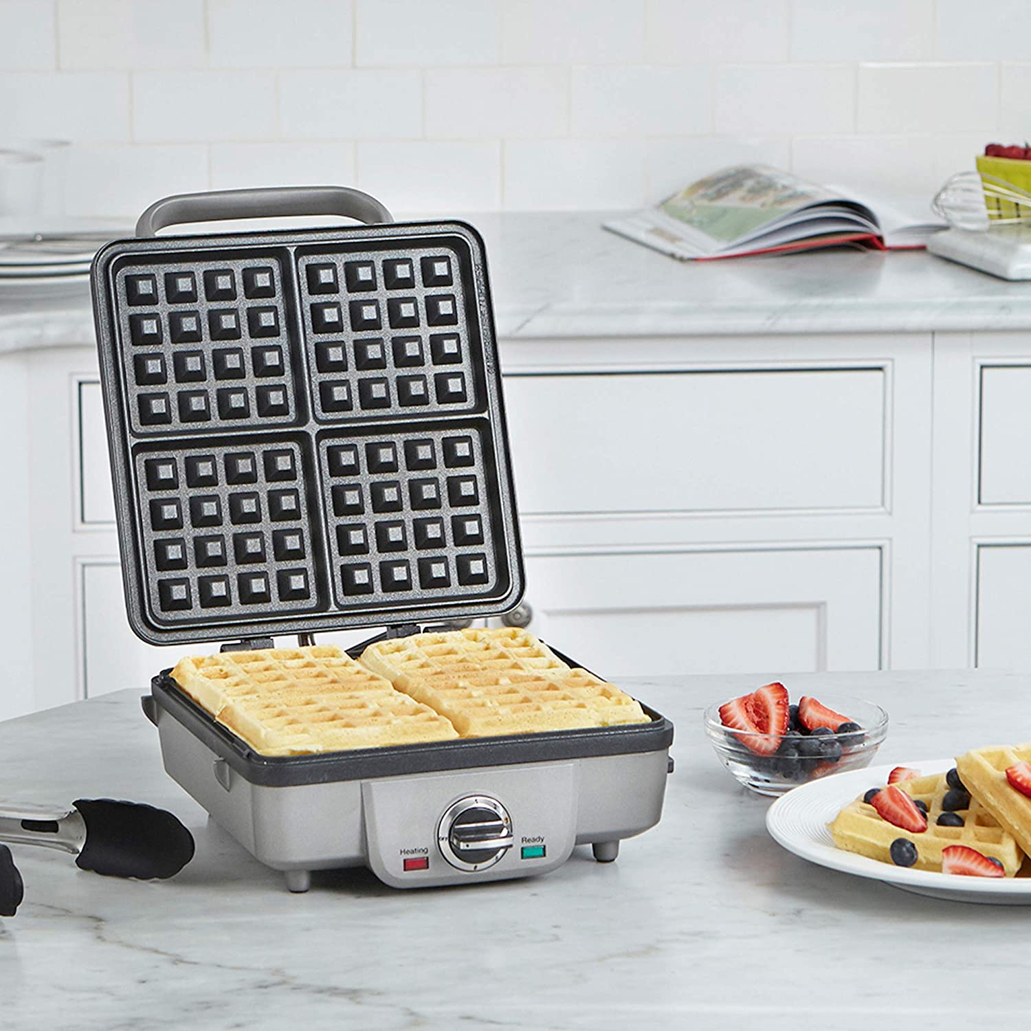 CUISINART Belgian Waffle Maker WAF-350C - Professional Pancake & Waffle Iron for Home Breakfast, Brunch & Family Gatherings