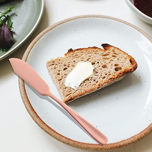 Premium YDware 18/10 Stainless Steel Rose Gold Butter Knives Set - 6.1 Inch Dishwasher Safe Cheese Spreaders (Set of 8) in Elegant Black Gift Box - Perfect for Dinner Parties, Cheese Platters & Wedding Gifts