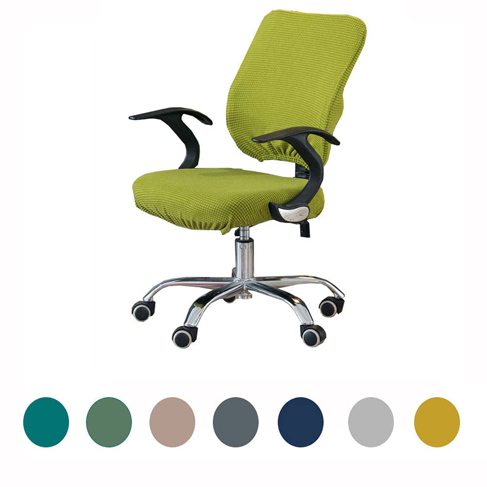 Universal Stretch Elastic Office Chair Cover - Washable, Non-Slip, Resilient Replacement for Computer, Dining Room, Party & Wedding Chairs (Yellow) | Perfect for Home Office, Conference Rooms & Event Decor