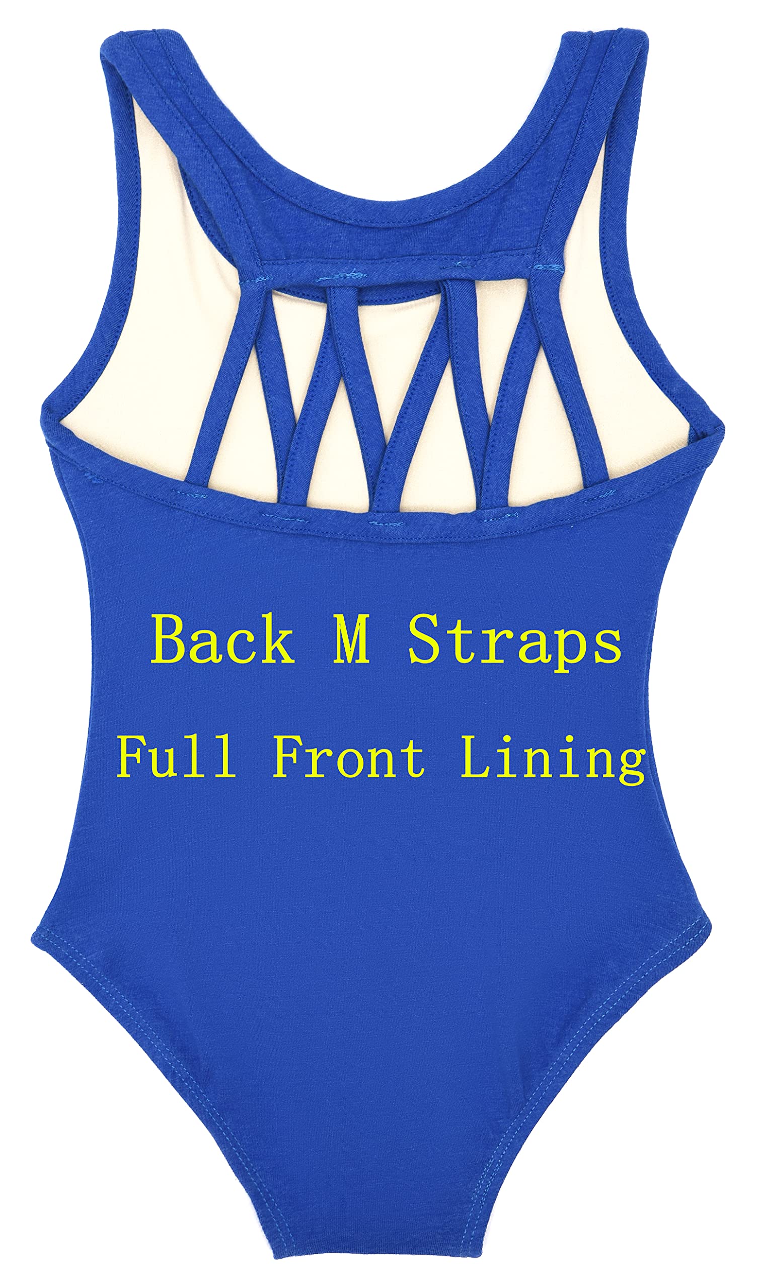 DANSHOW Girls' Tank Dance Leotard with Back M Straps - Ballet, Jazz, Gymnastics & Performance Wear