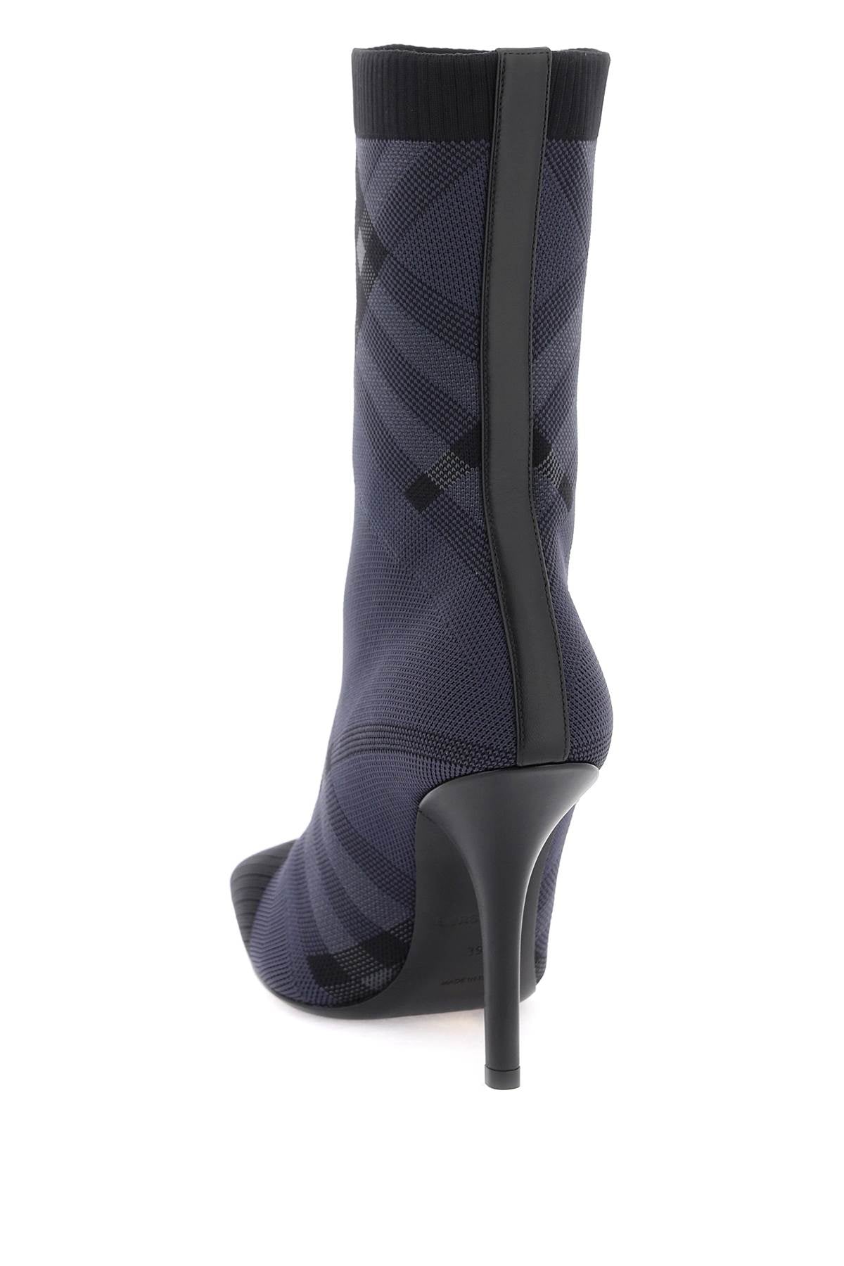 Burberry Check Knit Ankle Boots for Women - Classic Plaid Design, Comfortable & Stylish - Perfect for Fall & Winter Outfits, Office Wear & Casual Occasions