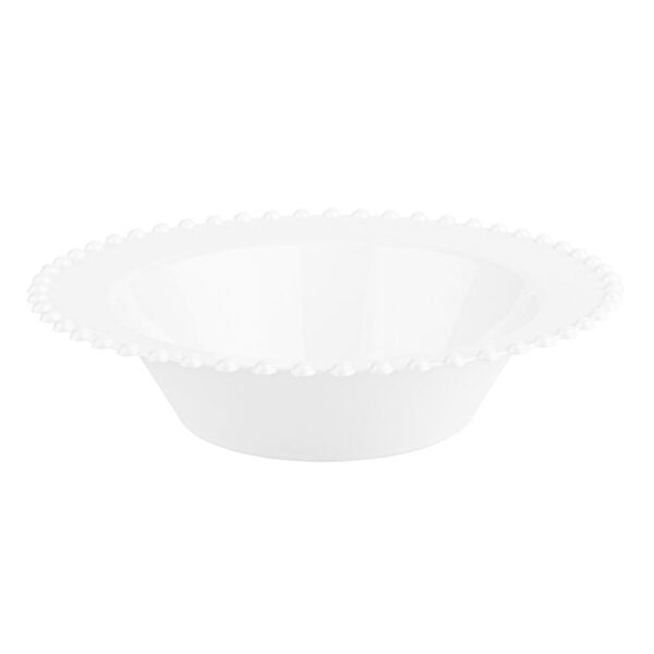 12 oz. White Round Soup Bowls with Beaded Rim - Set of 10 - Microwave & Dishwasher Safe - Perfect for Soups, Salads, Cereals & Desserts - Elegant Dinnerware for Home, Restaurant & Party Use
