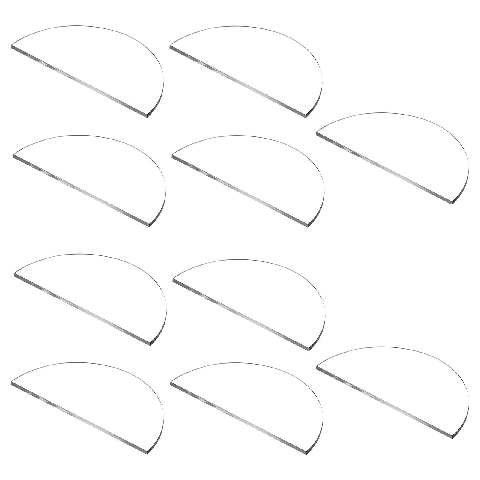 Ruliyeefu 2 Pack Clear Acrylic Wedding Place Cards - 10 Half Circle Table Numbers for DIY Wedding Decor, Modern Acrylic Signs for Events & Parties - Perfect for Wedding Seating, Bridal Showers, and Anniversary Celebrations