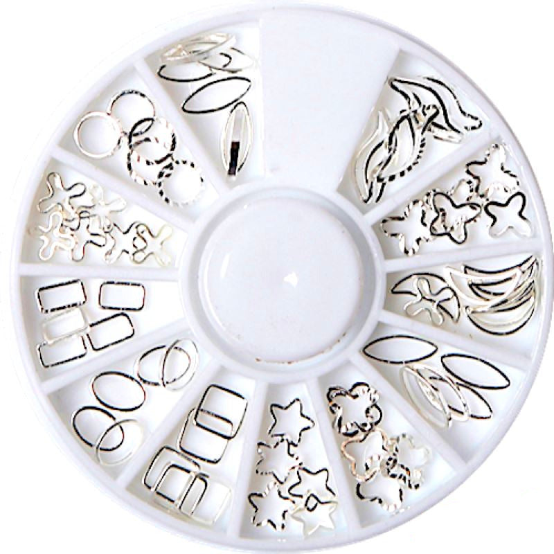 Gold & Silver Nail Art Decoration Wheels - DIY Manicure Accessories for Nail Art Designs | Perfect for Home Salon, Parties & Professional Nail Artists