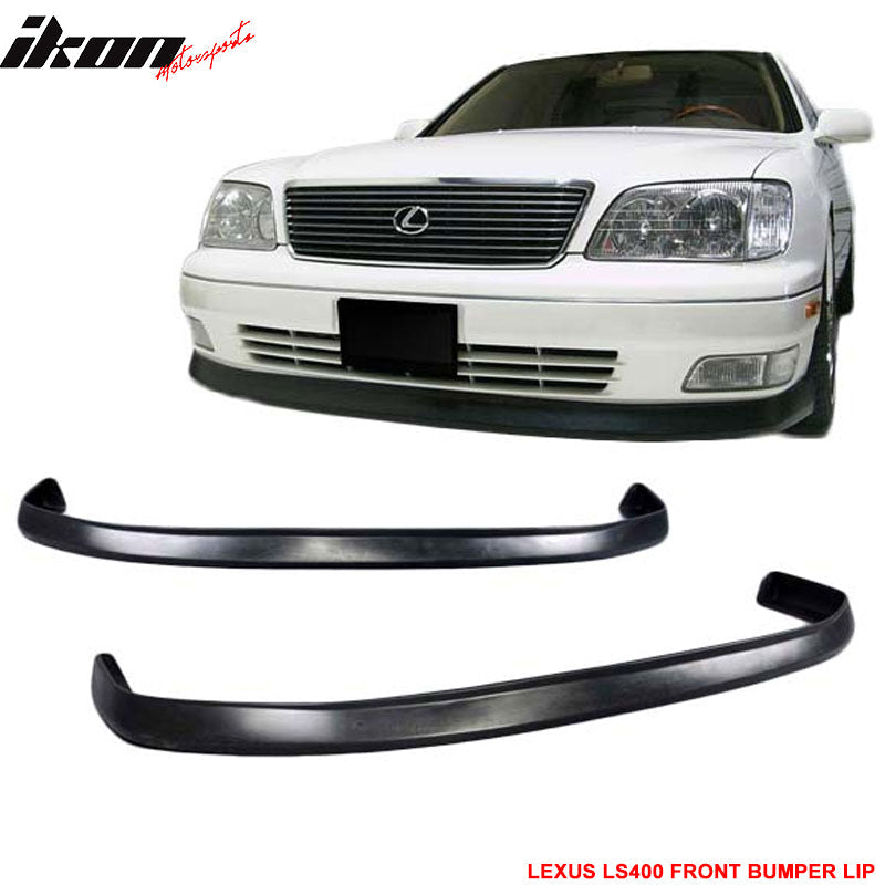 1998-2000 Lexus LS400 VIP Style Front Bumper Lip - Unpainted Black PU Material for Enhanced Styling & Aerodynamics - Perfect for Car Shows & Street Performance Upgrades