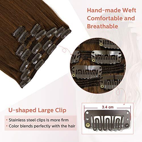 Premium 9A Brazilian Clip-In Human Hair Extensions - 7pcs Double Weft for Instant Volume & Length | Perfect for Weddings, Parties & Everyday Styling
