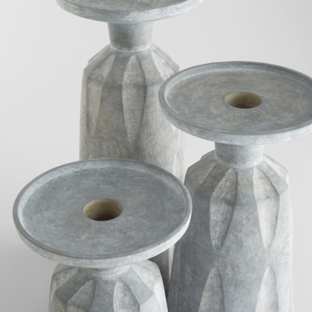 Cyan Design 11563 Attalus Grey Medium Candle Holder - Elegant Home Decor for Dining Table, Wedding Centerpiece & Living Room Accent