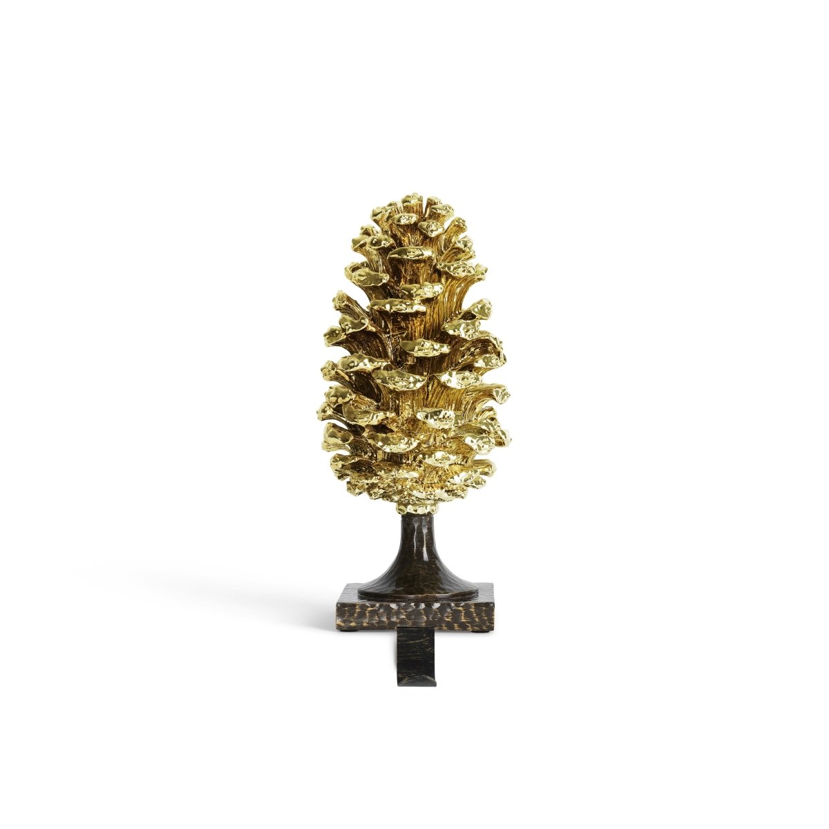 Festive Pine Cone Stocking Holder for Christmas - Rustic Holiday Decor for Fireplace Mantel and Home Decorations